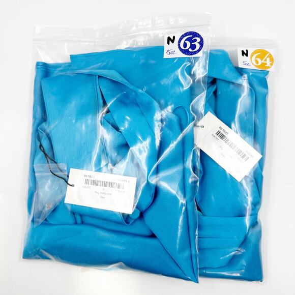 MILLY Jen Satin Halter Top Sky Blue 14OT06 NEW Medium M NWT - Picture 7 of 7